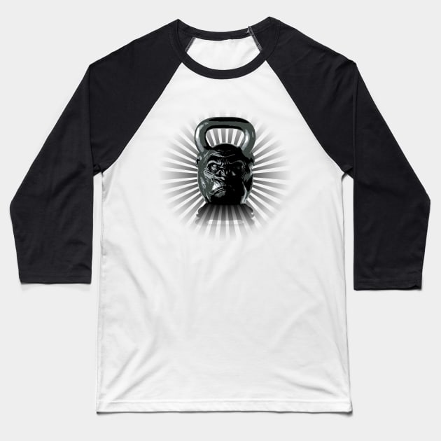 Gorilla kettlebell Baseball T-Shirt by zealology